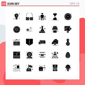 Set of 25 Modern UI Icons Symbols Signs for christmas doctor sensor broken science Editable Vector Design Elements