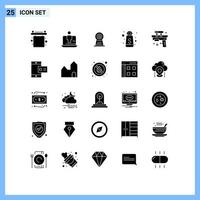 25 iconos creativos, signos y símbolos modernos de pistola, botella de azúcar, marketing, hotel de azúcar, elementos de diseño vectorial editables vector