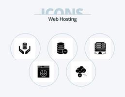 Web Hosting Glyph Icon Pack 5 Icon Design. service . hosting . secure vector