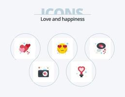 amor plano icono paquete 5 diseño de iconos. amar. chat. amar. sonriente corazón vector