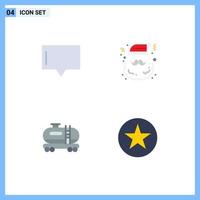 Flat Icon Pack of 4 Universal Symbols of bubble tank christmas santa favorite Editable Vector Design Elements