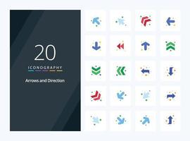 20 Arrow Flat Color icon for presentation vector