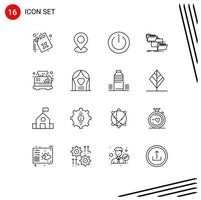 16 Universal Outline Signs Symbols of copy management basic file ui Editable Vector Design Elements