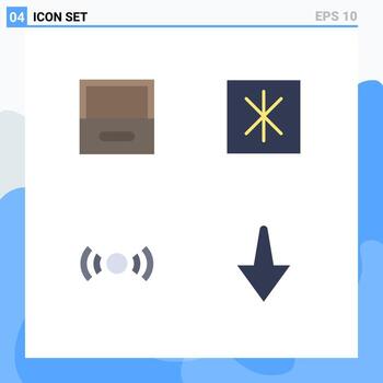 4 Flat Icon concept for Websites Mobile and Apps archive ui fridge basic arrow Editable Vector Design Elements