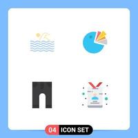 paquete de línea vectorial editable de 4 iconos planos simples de actividad pantalones de tabla de natación para bebés elementos de diseño vectorial editables vector