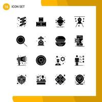 Editable Vector Line Pack of 16 Simple Solid Glyphs of search drafting data draft architecture Editable Vector Design Elements