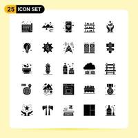 Pictogram Set of 25 Simple Solid Glyphs of business supermarket clouds shopping wifi Editable Vector Design Elements