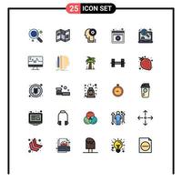 Pack of 25 creative Filled line Flat Colors of optimization internet brainstorming services medical Editable Vector Design Elements