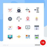 16 Thematic Vector Flat Colors and Editable Symbols of general payment gateway financial cashless Editable Pack of Creative Vector Design Elements