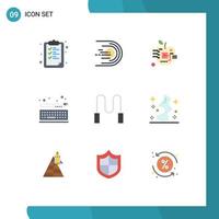 Modern Set of 9 Flat Colors and symbols such as keypad key space board digital Editable Vector Design Elements