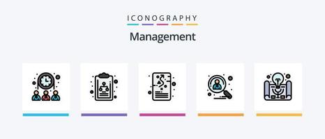 Management Line Filled 5 Icon Pack Including budget. plugin. group. piece. connect. Creative Icons Design vector