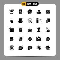 Universal Icon Symbols Group of 25 Modern Solid Glyphs of day globe fruits earth production Editable Vector Design Elements