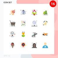 16 iconos creativos signos y símbolos modernos de eliminar parque eid paisaje urbano planta paquete editable de elementos de diseño de vectores creativos