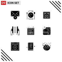Stock Vector Icon Pack of 9 Line Signs and Symbols for mockup digital alcoholic data computer Editable Vector Design Elements