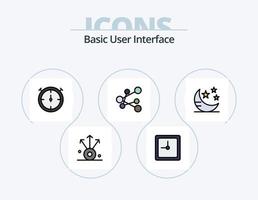 Basic Line Filled Icon Pack 5 Icon Design. . . link. share. export vector