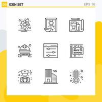 Outline Pack of 9 Universal Symbols of communication helmet architecture hard hat cap Editable Vector Design Elements
