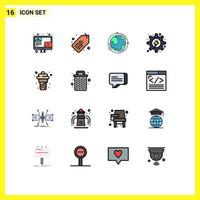 16 Creative Icons Modern Signs and Symbols of yogurt hydropower globe hydro electrical Editable Creative Vector Design Elements