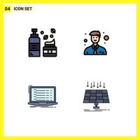 4 Creative Icons Modern Signs and Symbols of cosmetics coding skincare office laptop Editable Vector Design Elements