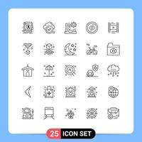 concepto de 25 líneas para sitios web móviles y aplicaciones ui eye checklist browser desarrollar elementos de diseño vectorial editables vector