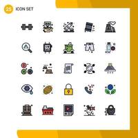 Modern Set of 25 Filled line Flat Colors Pictograph of factory garbage jam environment clean Editable Vector Design Elements