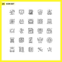 25 Creative Icons Modern Signs and Symbols of game rocket document shield medical Editable Vector Design Elements