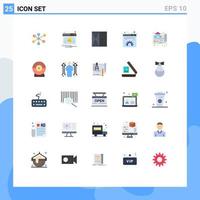 Stock Vector Icon Pack of 25 Line Signs and Symbols for estate management accessories gear content Editable Vector Design Elements