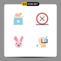 Modern Set of 4 Flat Icons and symbols such as weight remove scales close easter Editable Vector Design Elements