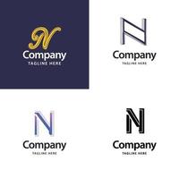 letra n gran diseño de paquete de logotipos diseño de logotipos modernos y creativos para su negocio vector