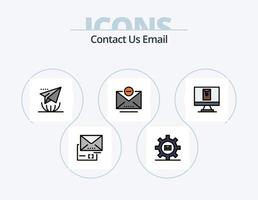 diseño de icono del paquete de iconos llenos de línea de correo electrónico 5. bandeja de salida. enviar. Eliminar. carta. Email vector