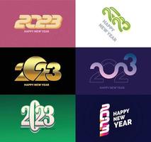 Big Collection of 2023 Happy New Year symbols Cover of business diary for 2023 with wishes vector