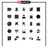 Mobile Interface Solid Glyph Set of 25 Pictograms of decor point usa location ireland Editable Vector Design Elements