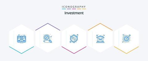 inversión 25 paquete de iconos azules que incluye finanzas. negocio. seguridad. bancario. inversión vector