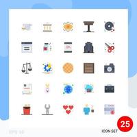 Set of 25 Vector Flat Colors on Grid for desk production court modern business Editable Vector Design Elements