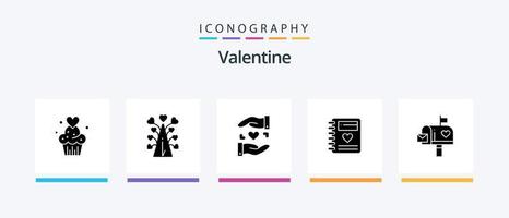 paquete de iconos de glifo de san valentín 5 que incluye el día. enamorado. amar. enamorado. diseño de iconos creativos vector