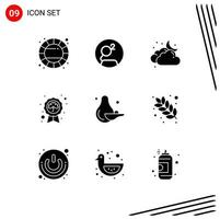 User Interface Pack of 9 Basic Solid Glyphs of food saint cloud patrick day Editable Vector Design Elements