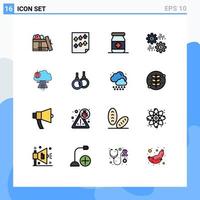 Set of 16 Modern UI Icons Symbols Signs for bomb rate report percent interest Editable Creative Vector Design Elements