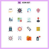 Set of 16 Modern UI Icons Symbols Signs for telephone call sign happy easter Editable Pack of Creative Vector Design Elements