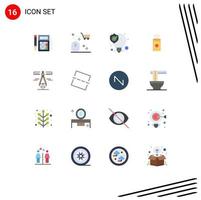 16 Universal Flat Color Signs Symbols of calipers china online candle seo solution Editable Pack of Creative Vector Design Elements