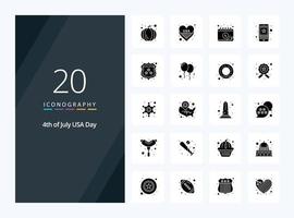 20 Usa Solid Glyph icon for presentation vector