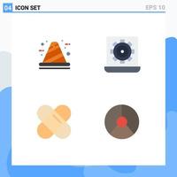 4 Universal Flat Icon Signs Symbols of architecture setting construction configure plaster Editable Vector Design Elements