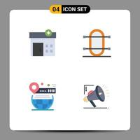 User Interface Pack of 4 Basic Flat Icons of medical pin crew rowing globe Editable Vector Design Elements