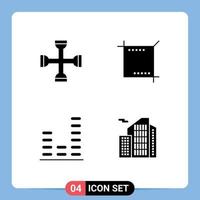 Pictogram Set of Simple Solid Glyphs of cross audio tool media music Editable Vector Design Elements