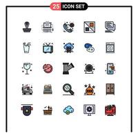 Universal Icon Symbols Group of 25 Modern Filled line Flat Colors of messages chat screen line cross Editable Vector Design Elements