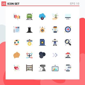 Modern Set of 25 Flat Colors and symbols such as screen computer cloud protecting environment Editable Vector Design Elements