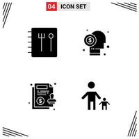 4 Creative Icons Modern Signs and Symbols of book guarantee capitalist shareholder child Editable Vector Design Elements