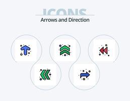 paquete de iconos llenos de línea de flecha 5 diseño de iconos. . izquierda. vector
