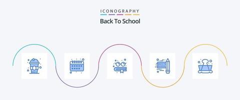 Back To School Blue 5 Icon Pack Including . school. education. learning. clip vector