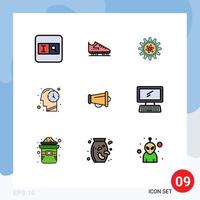 9 Creative Icons Modern Signs and Symbols of marketing megaphone experiment time human Editable Vector Design Elements