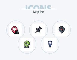 Map Pin Line Filled Icon Pack 5 Icon Design. navigation. location. geo location. mark. marker vector