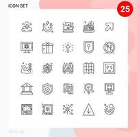 25 Creative Icons Modern Signs and Symbols of atom up toast arrow pancake Editable Vector Design Elements